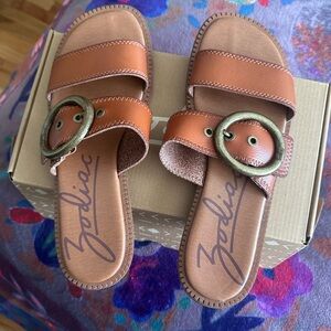 Zodiac Women's Brown Slide Sandals